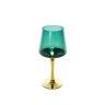 Porta Velas Cristal Dourado/Verde Porta Velas Cristal Dourado/Verde