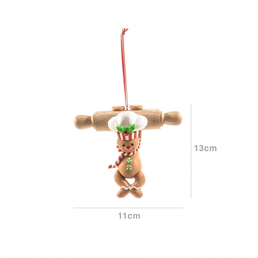 Pendente Rolo Massa Boneco Gengibre 13X11cm Pendente Rolo Massa Boneco Gengibre 13X11cm