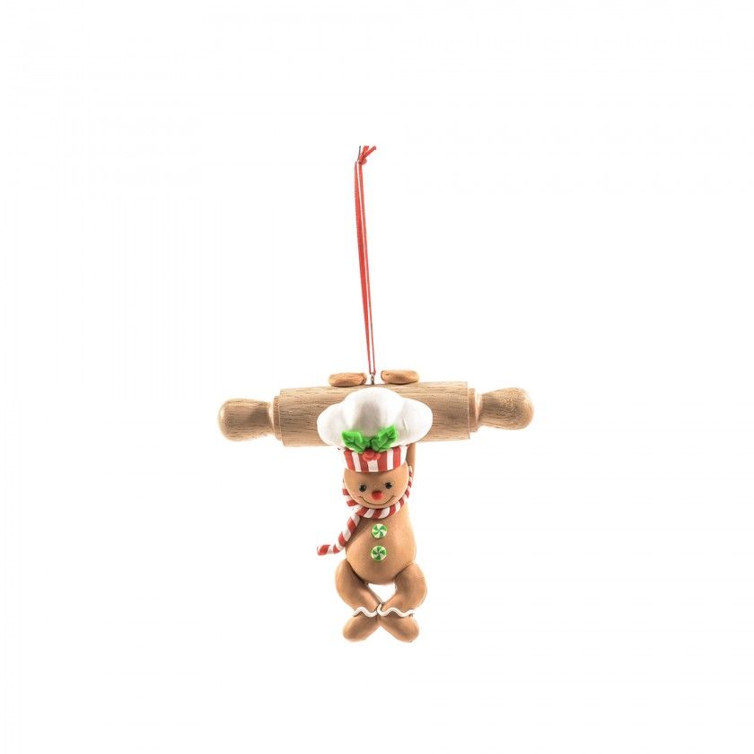 Pendente Rolo Massa Boneco Gengibre 13X11cm Pendente Rolo Massa Boneco Gengibre 13X11cm
