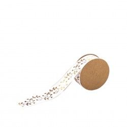 Rolo Fita Natal Padrão Branco 300X2.5cm Rolo Fita Natal Padrão Branco 300X2.5cm