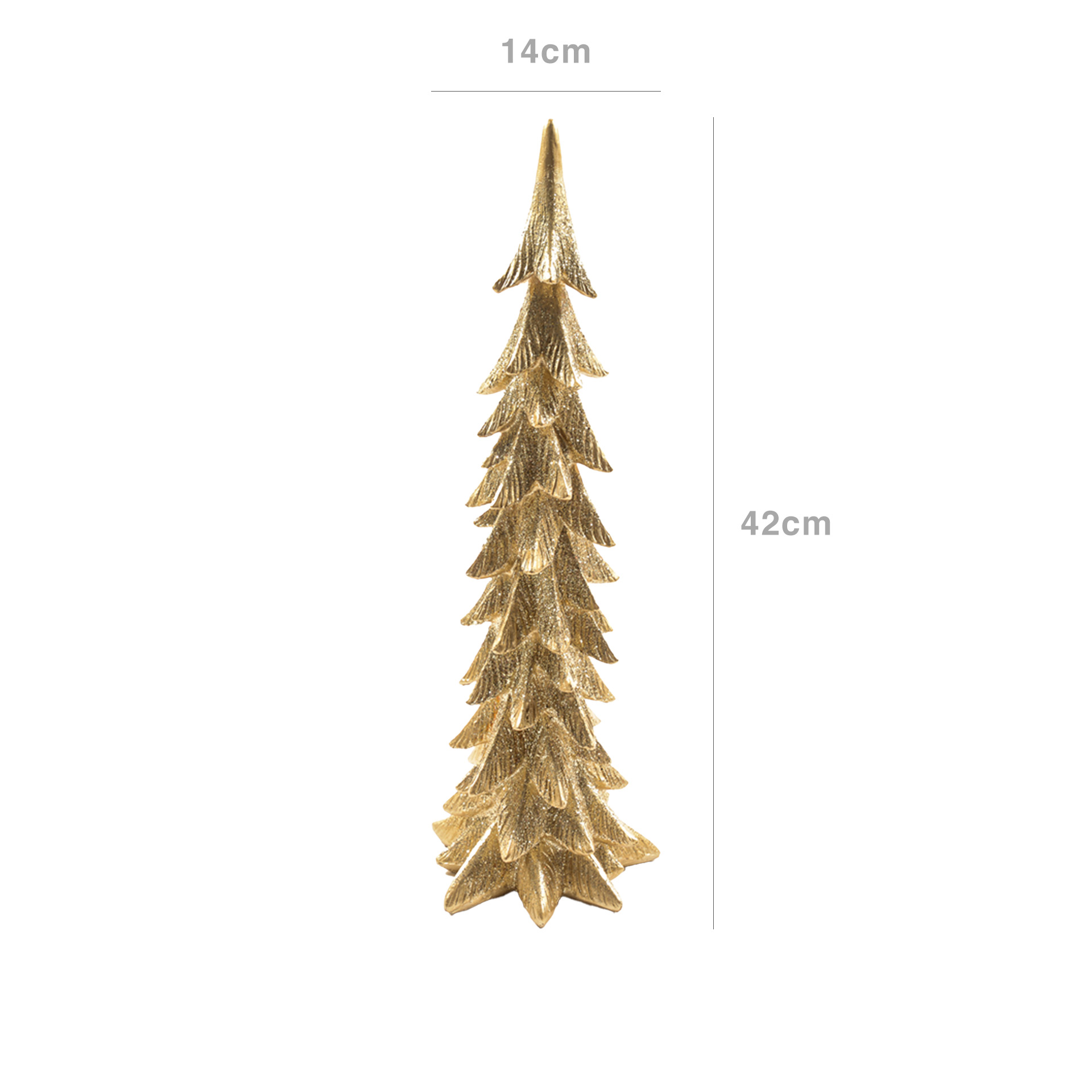 Pinheiro Natal Resina Dourado 42X14X14cm