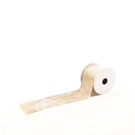 Rolo Fita Natal Brilhante Bege 10mX6.3cm - Image product