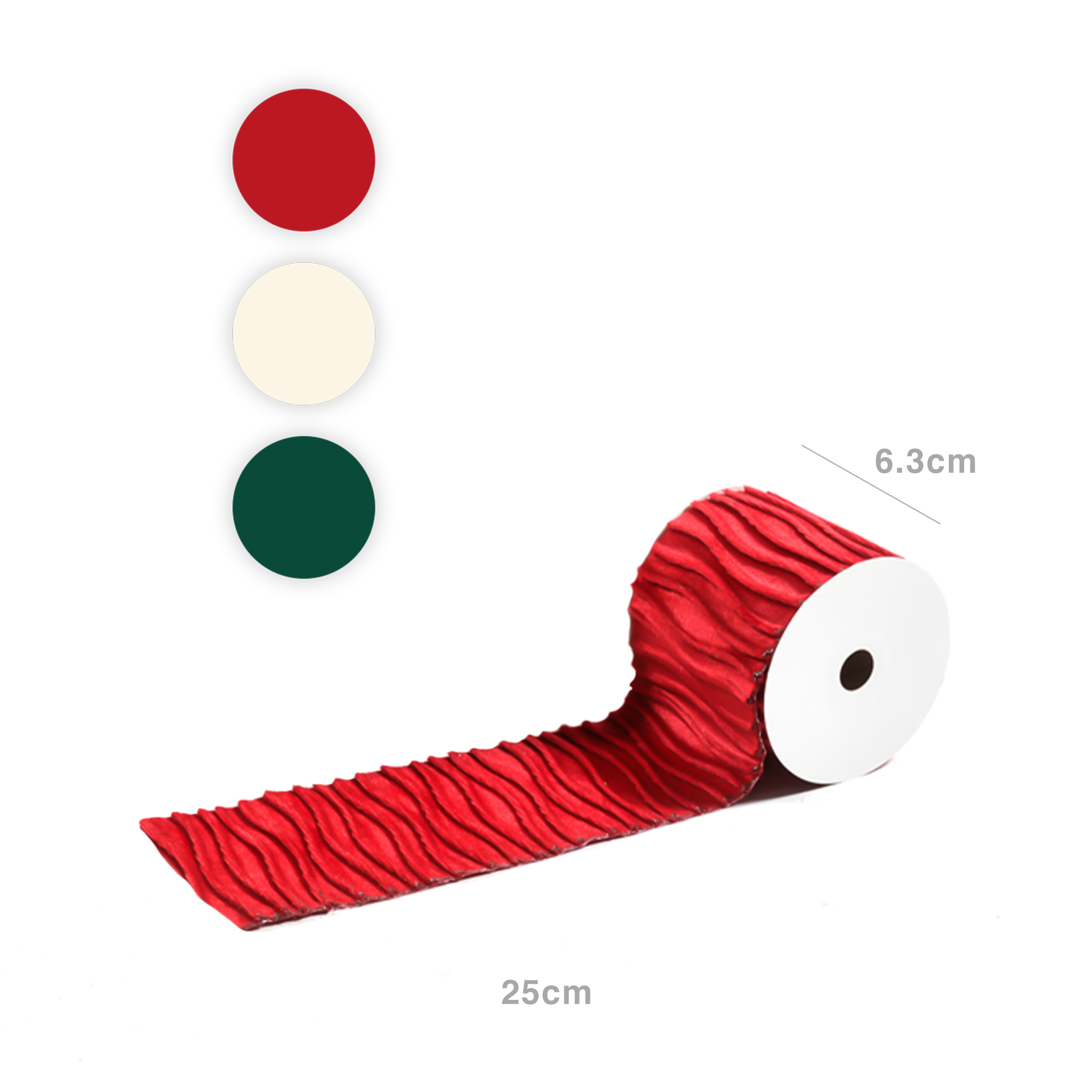 Rolo Fita Natal Sortido Preto/Branco/Vermelho 250X6.3cm