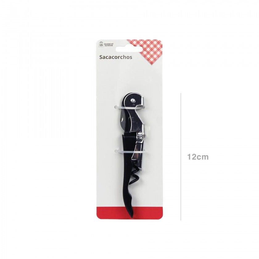 Saca Rolhas Empregado Metal Preto 12cm