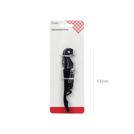 Saca Rolhas Empregado Metal Preto 12cm - Image product
