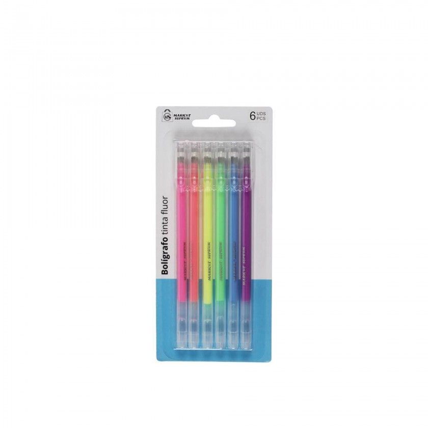 Caneta Cores Flourescentes Pack 6