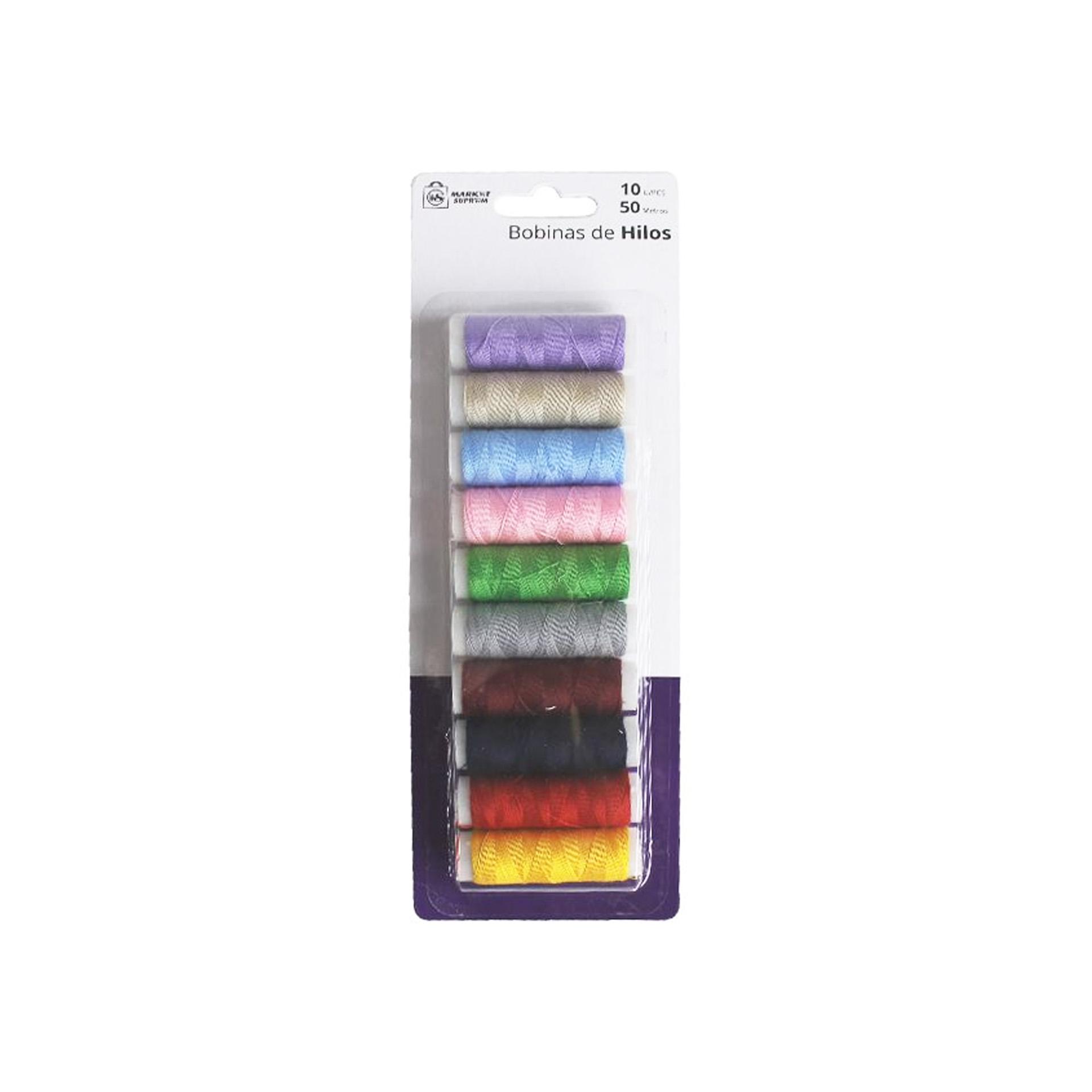 Bobine Linha Cores 50m Pack 10