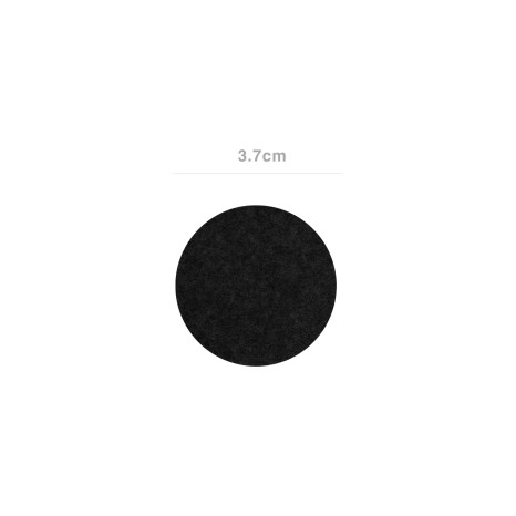 Protetores Adesivos Feltro Redondo Preto 3.7cm Pack 12 - Image product
