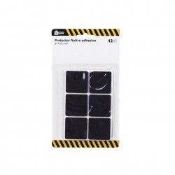 Protetores Adesivos Feltro Quadrado Preto 3.7X3.7cm Pack 12