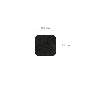 Protetores Adesivos Feltro Quadrado Preto Pack 12