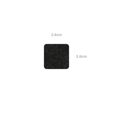 Protetores Adesivos Feltro Quadrado Preto Pack 12 - Image product