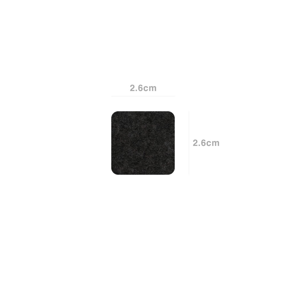 Protetores Adesivos Feltro Quadrado Preto Pack 12