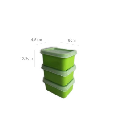 Caixa Hermética Ding Retangular Multicor 6X4.5X3.5cm Pack 3