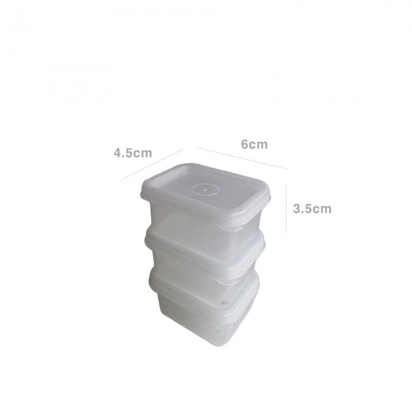 Caixa Hermética Ding Retangular Incolor 6X4.5X3.5cm Pack 3 Caixa Hermética Ding Retangular Incolor 6X4.5X3.5cm Pack 3