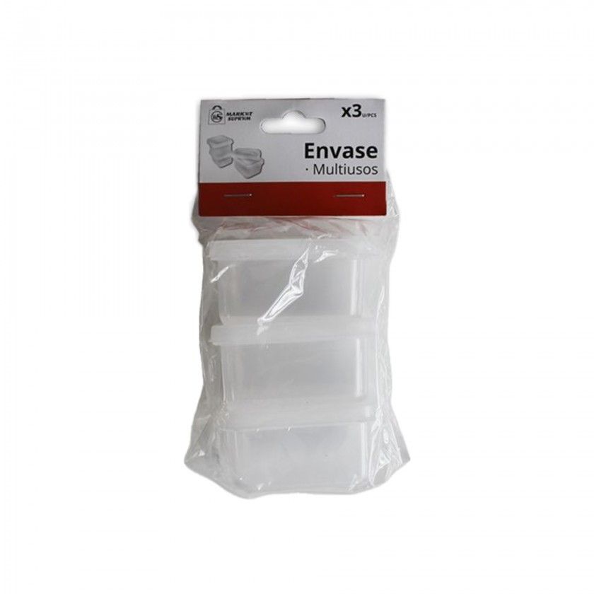 Caixa Hermética Ding Retangular Incolor 6X4.5X3.5cm Pack 3 Caixa Hermética Ding Retangular Incolor 6X4.5X3.5cm Pack 3