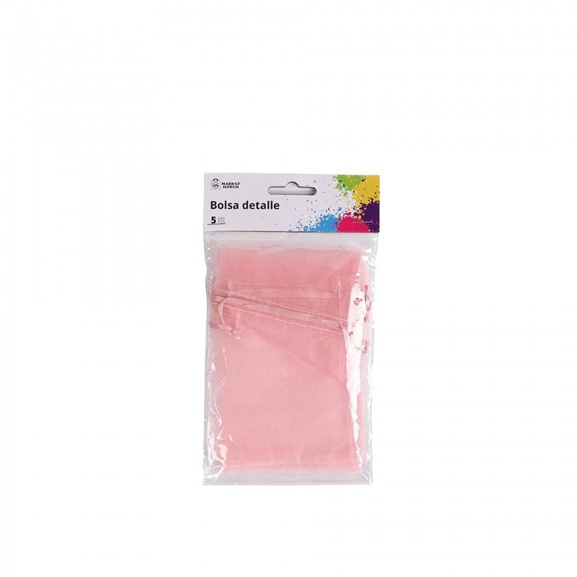 Saco Organza Rosa 10X15cm Pack 5