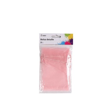 Saco Organza Rosa 10X15cm Pack 5