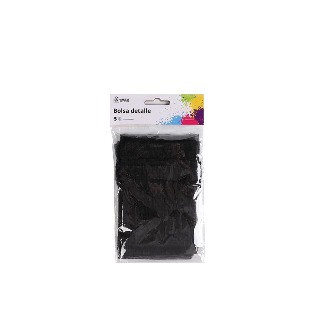 Saco Organza Preto 10X15cm Pack 5