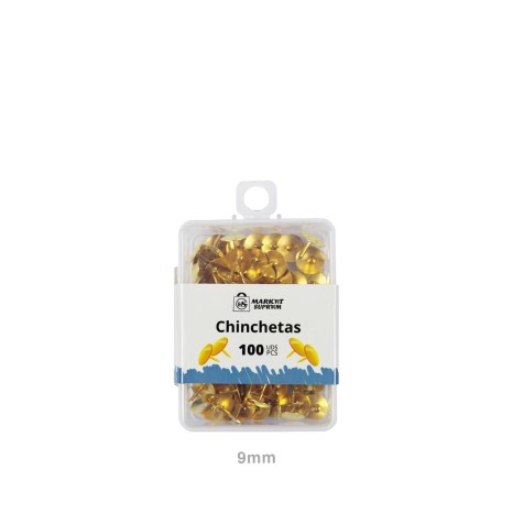 Pioneses Metal Dourado 9mm 100 Unidades - Image product