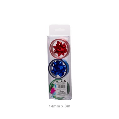 Fita Embrulho 14mmX3m + La�o Estrela Pack 3