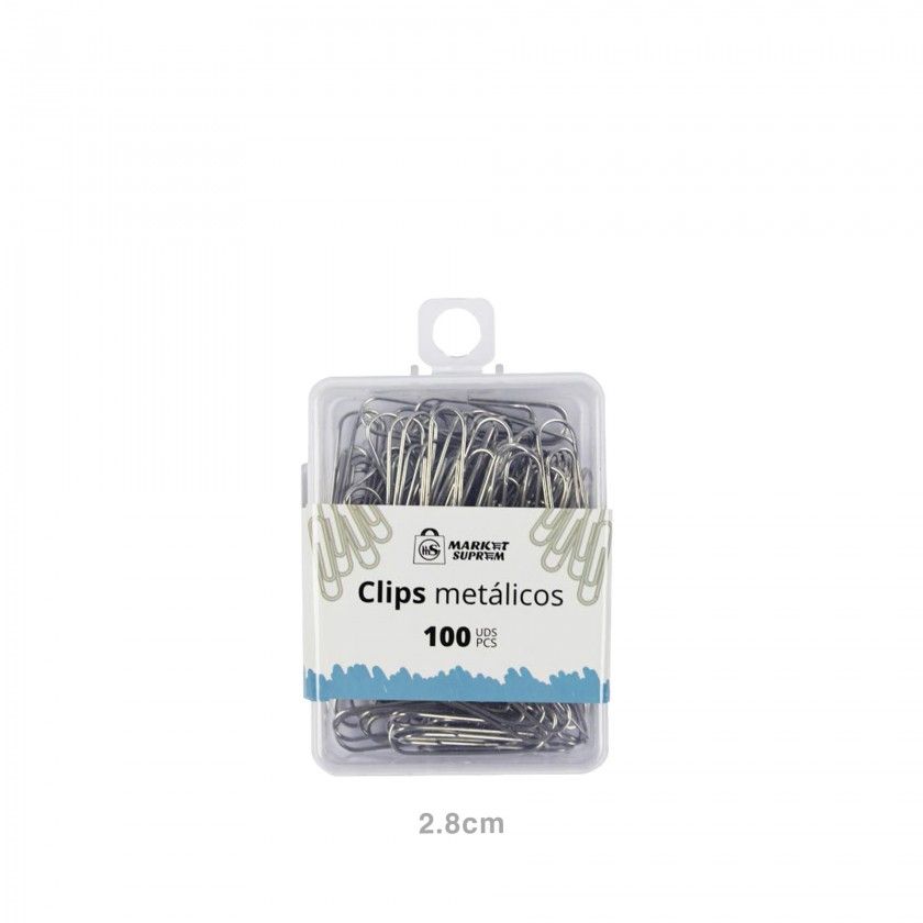 Clips Metal Cinzento 28mm 100 Unidades Clips Metal Cinzento 28mm 100 Unidades