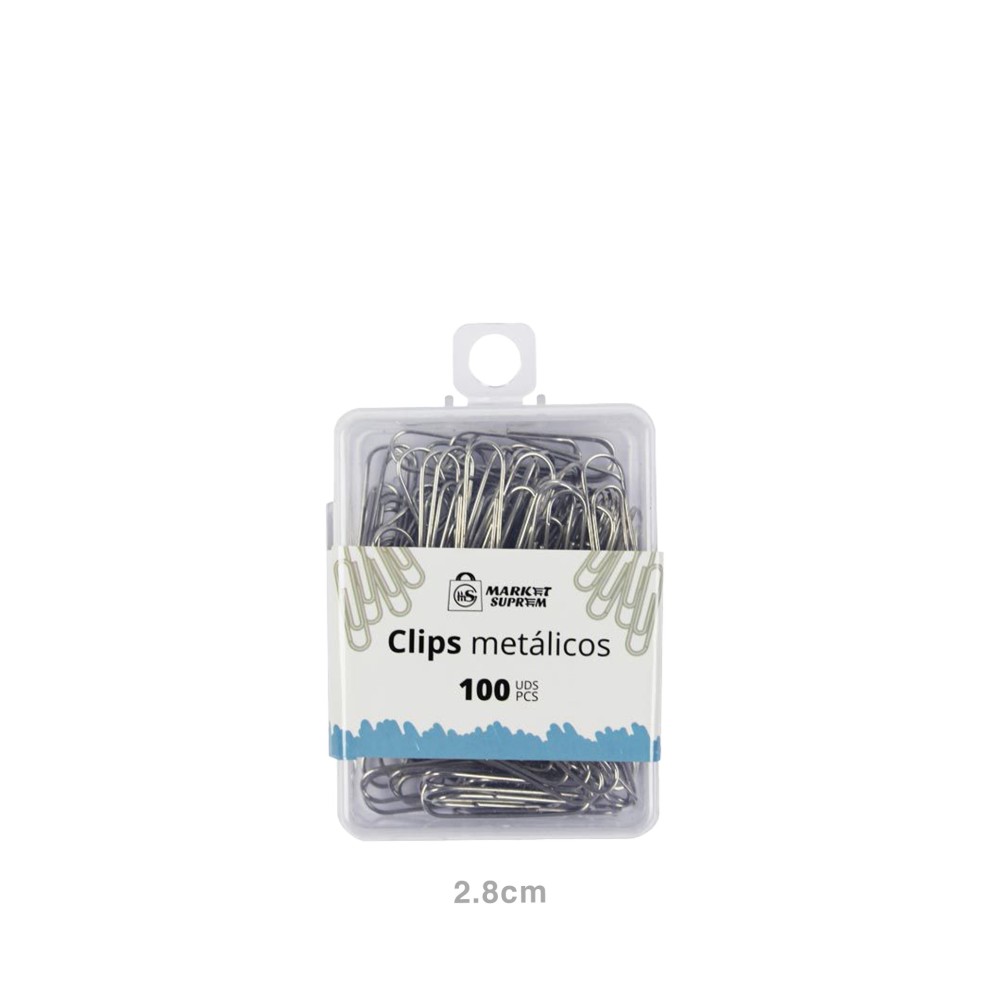 Clips Metal Cinzento 28mm 100 Unidades