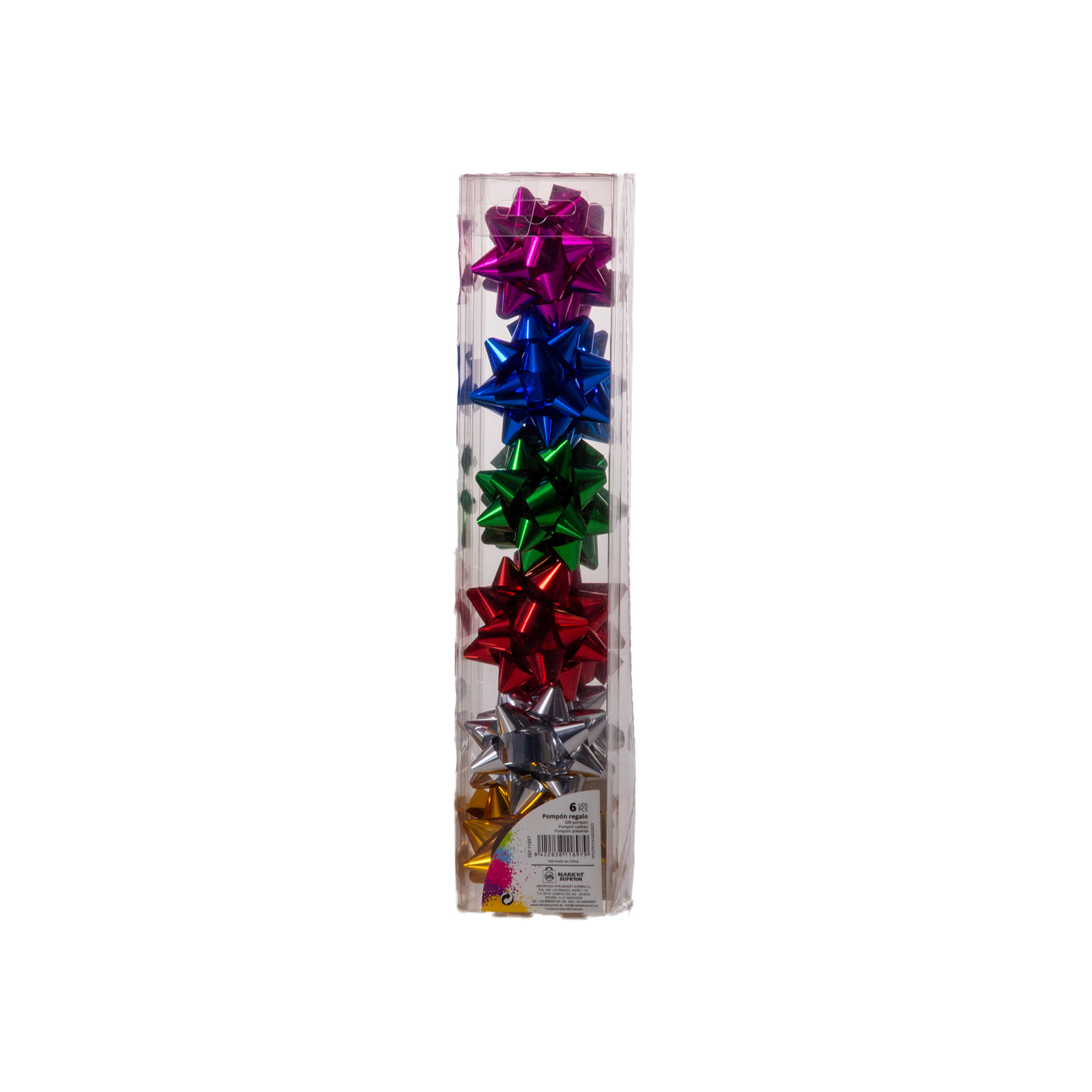 Laço Estrela Cores 6cm Pack 6