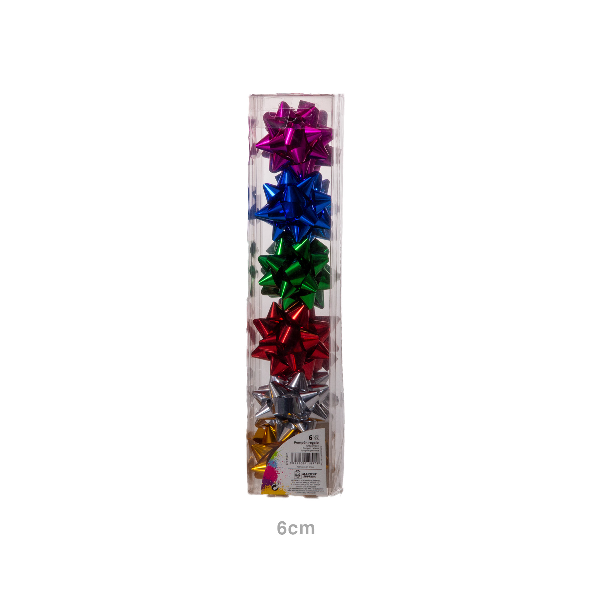 Laço Estrela Cores 6cm Pack 6