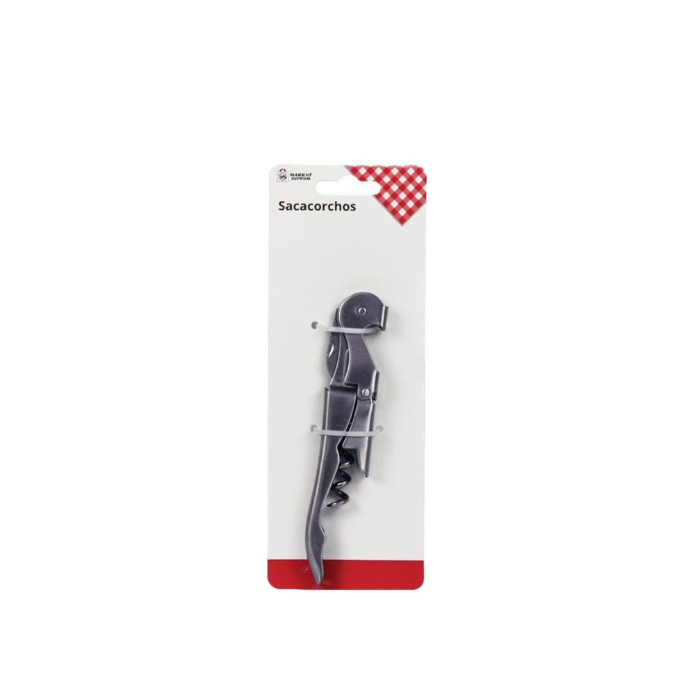 Saca Rolhas Empregado Inox Prateado 12cm