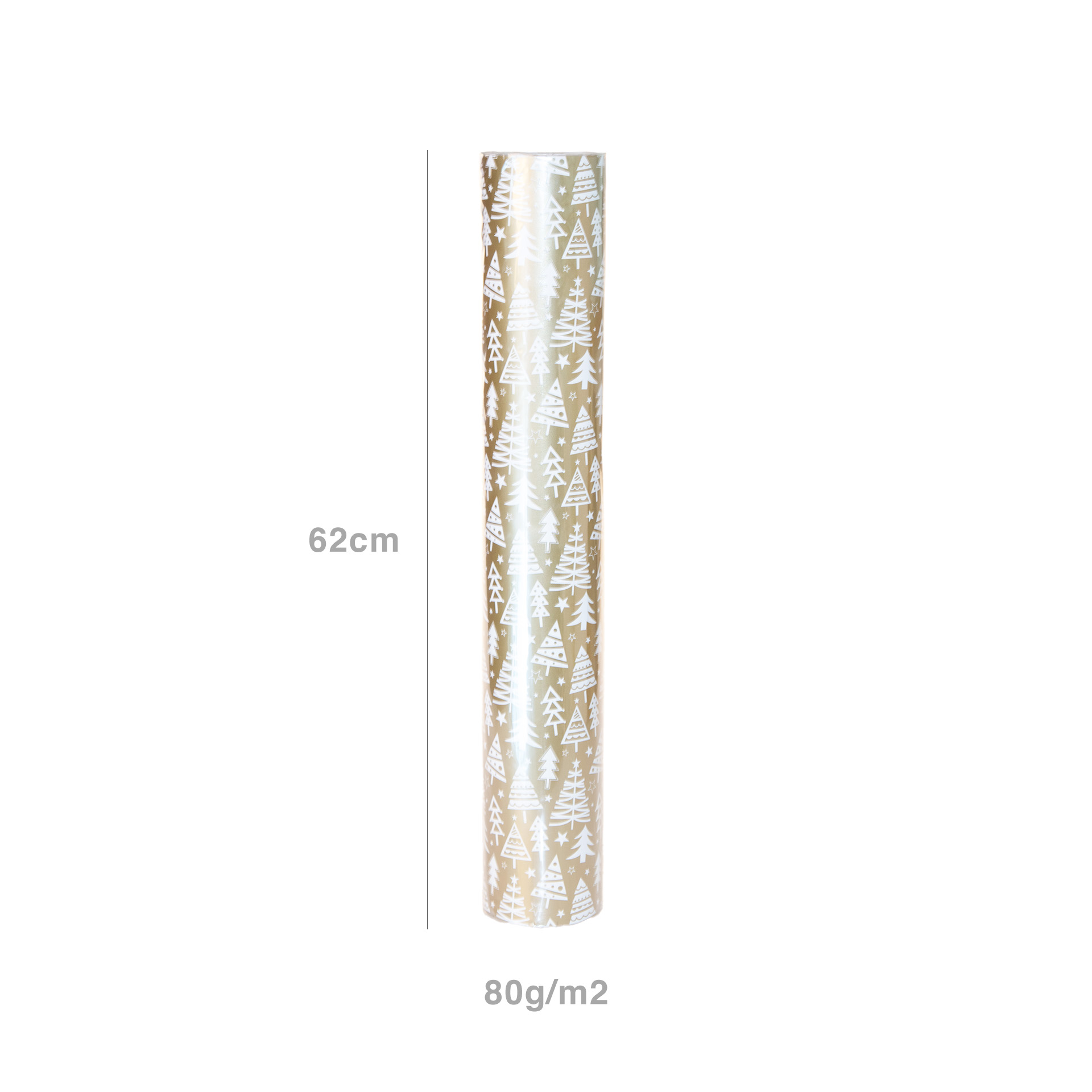 Bobine Papel Embrulho Celuloso Natal Árvores 4kg 62cm
