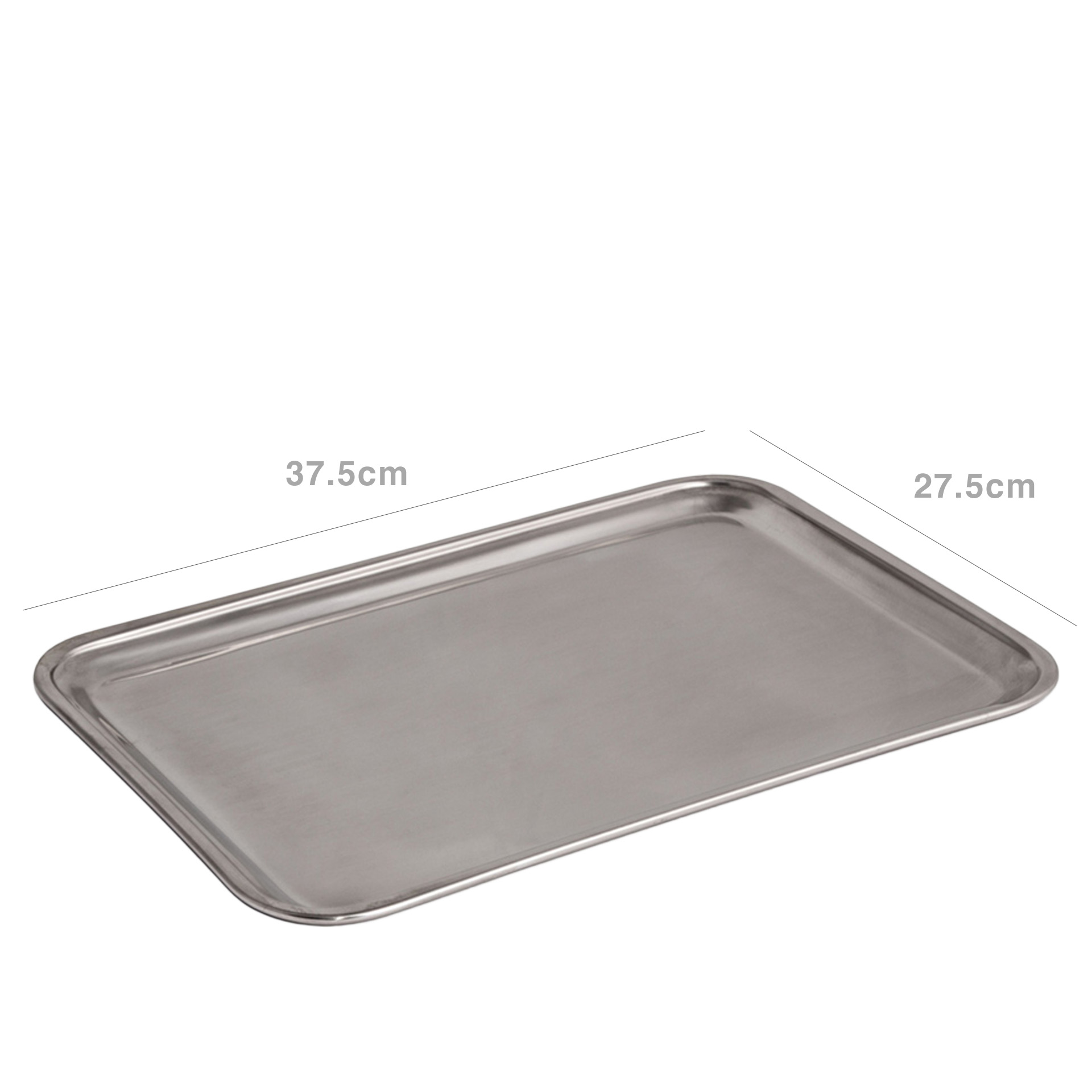 Bandeja Serviço Inox Retangular 37.5X27.5X1.3cm