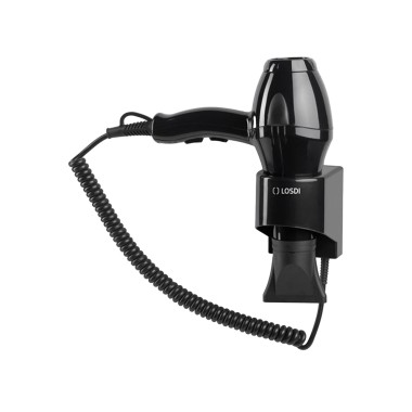 Secador Cabelo Parede 2 Velocidades Preto 1900W 24.8X10.5X26cm