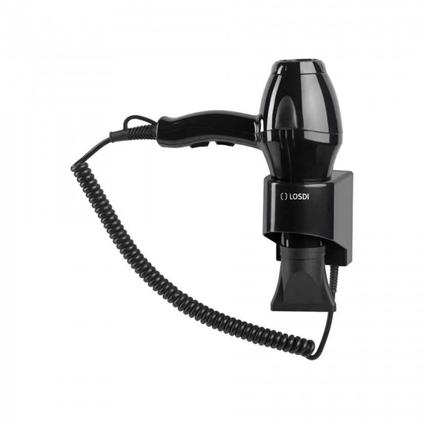 Secador Cabelo Parede 2 Velocidades Preto 1900W 24.8X10.5X26cm