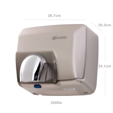 Secador Mãos Óptico Inox Blinder Cinza Satinado 2500W 26.7X20.3X24.1cm