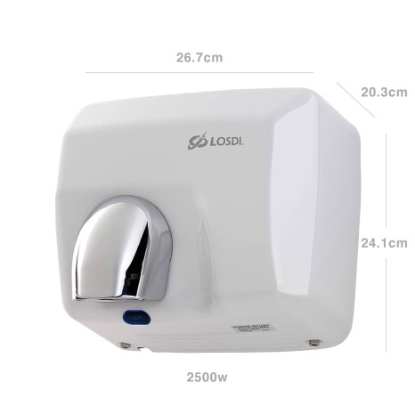 Secador Mãos Óptico Inox Blinder Branco 2500W 26.7X20.3X24.1cm - Image product