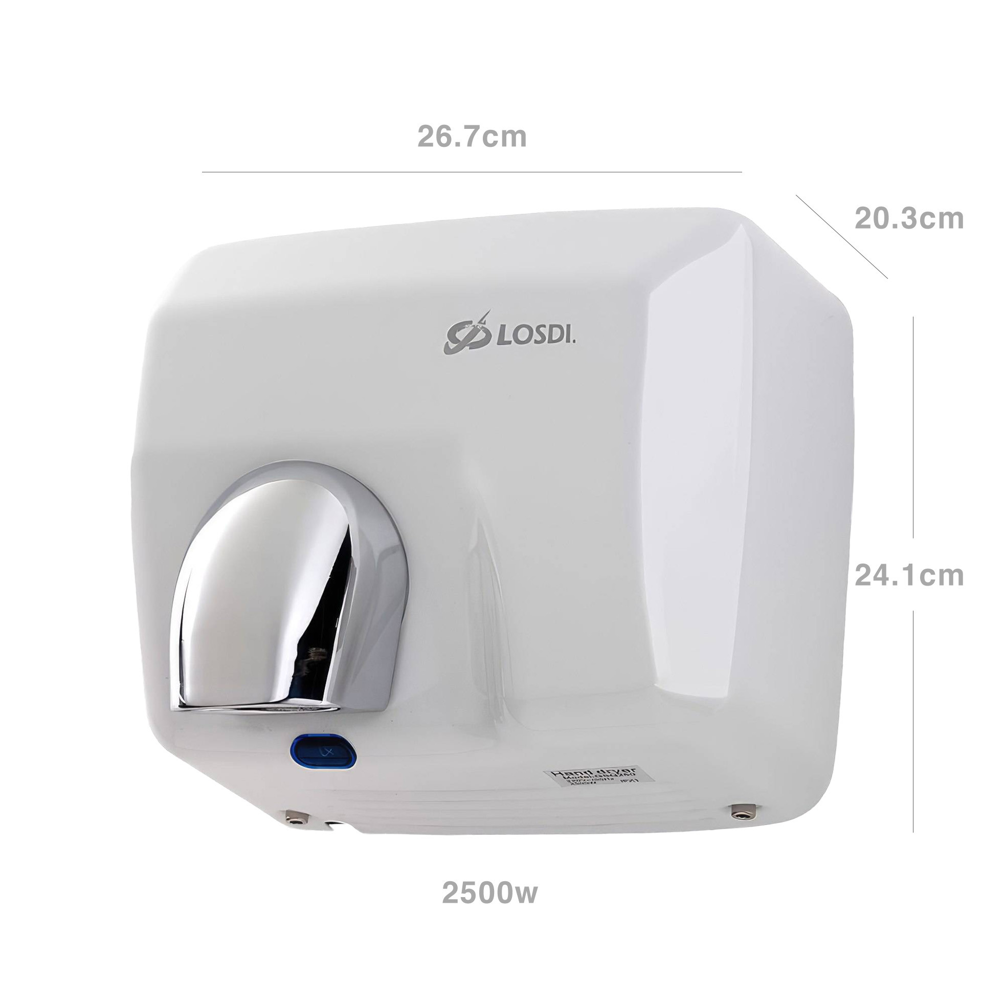 Secador Mãos Óptico Inox Blinder Branco 2500W 26.7X20.3X24.1cm