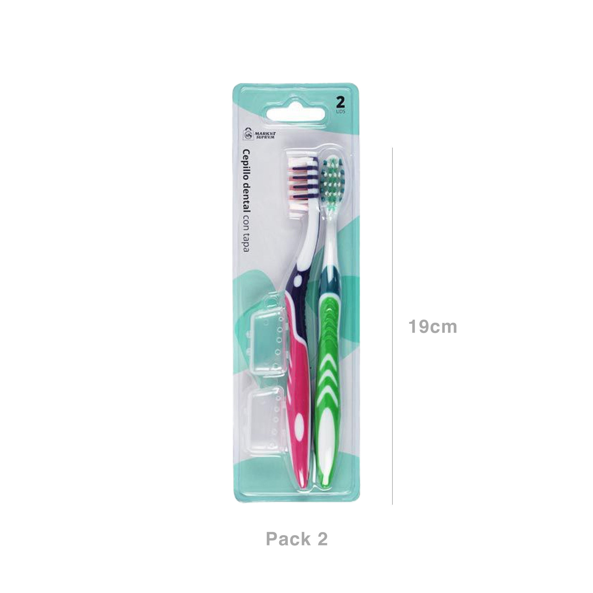 Escova Dentes 19cm Pack 2