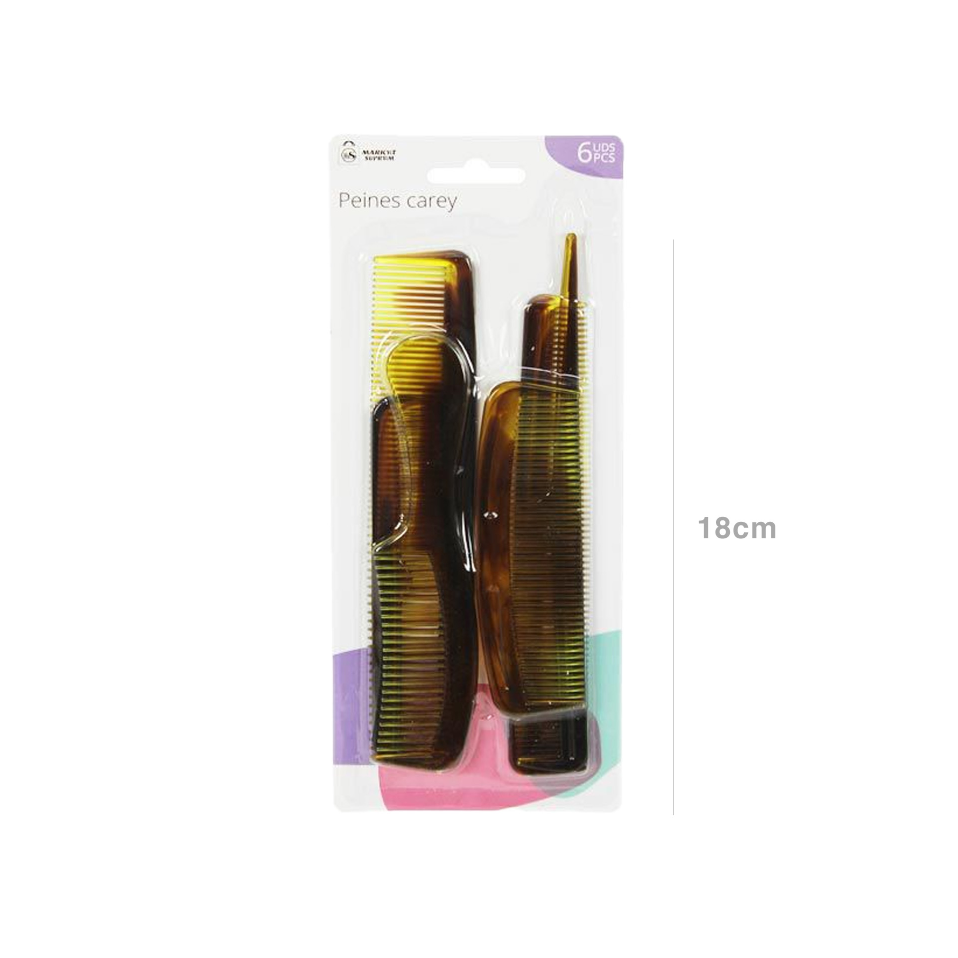 Pentes Cabelo 6 Unidades Castanho 18cm