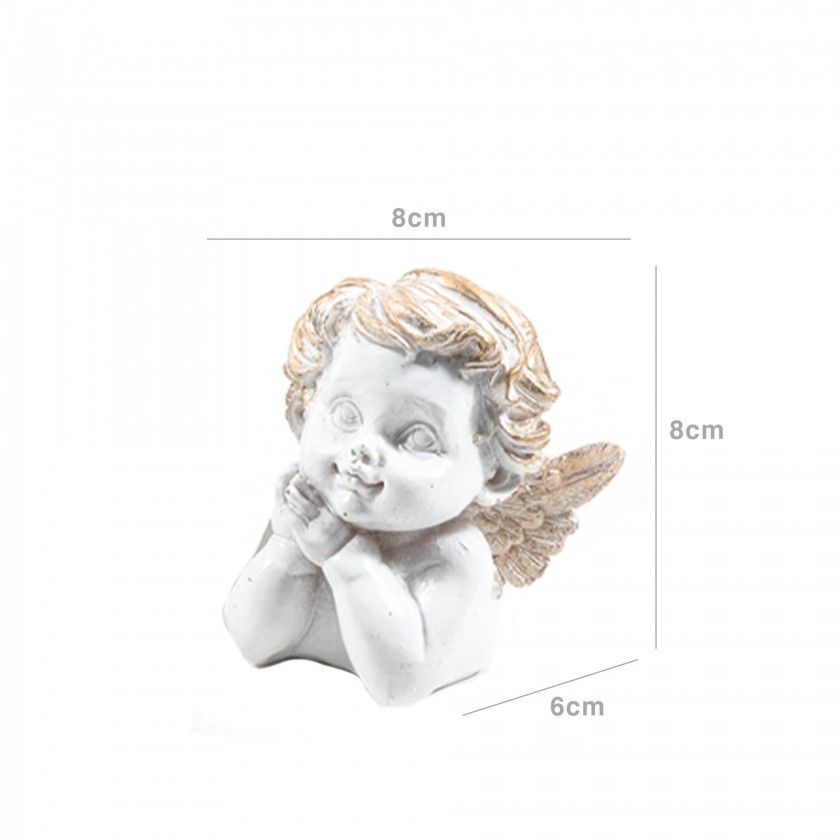 Anjo Resina Sortido Branco 8X8X6cm
