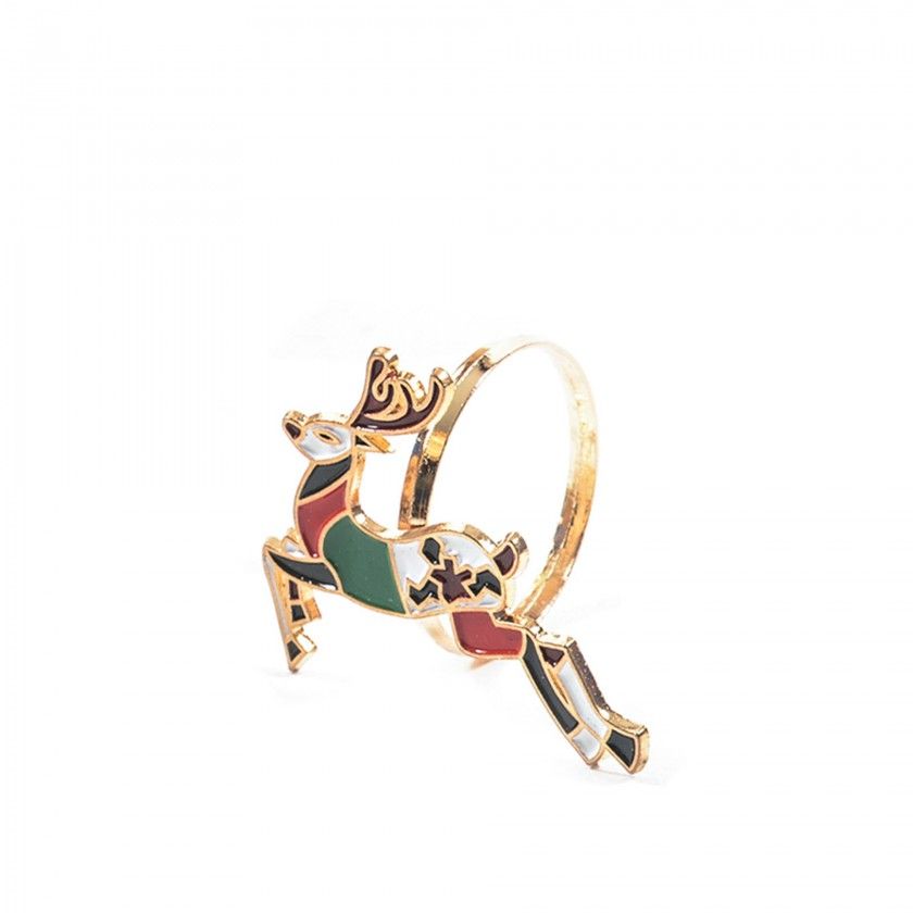 Argolas Guardanapo Natal Multicor 5X5cm Pack 4