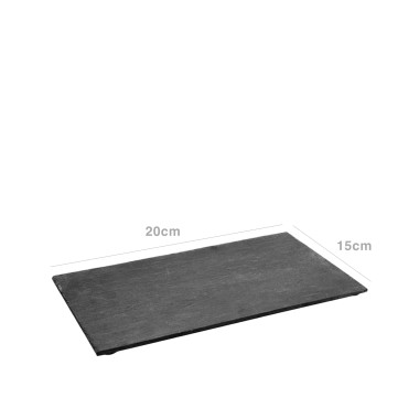 Bandeja Ardósia Retangular Preto 10X15X0.5cm