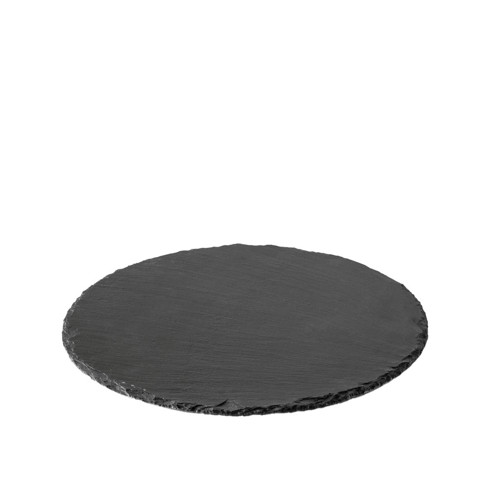 Bandeja Ardósia Redonda Preto 20X0.5cm