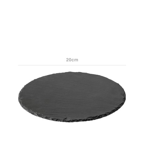 Bandeja Ardósia Redonda Preto 20X0.5cm - Image product