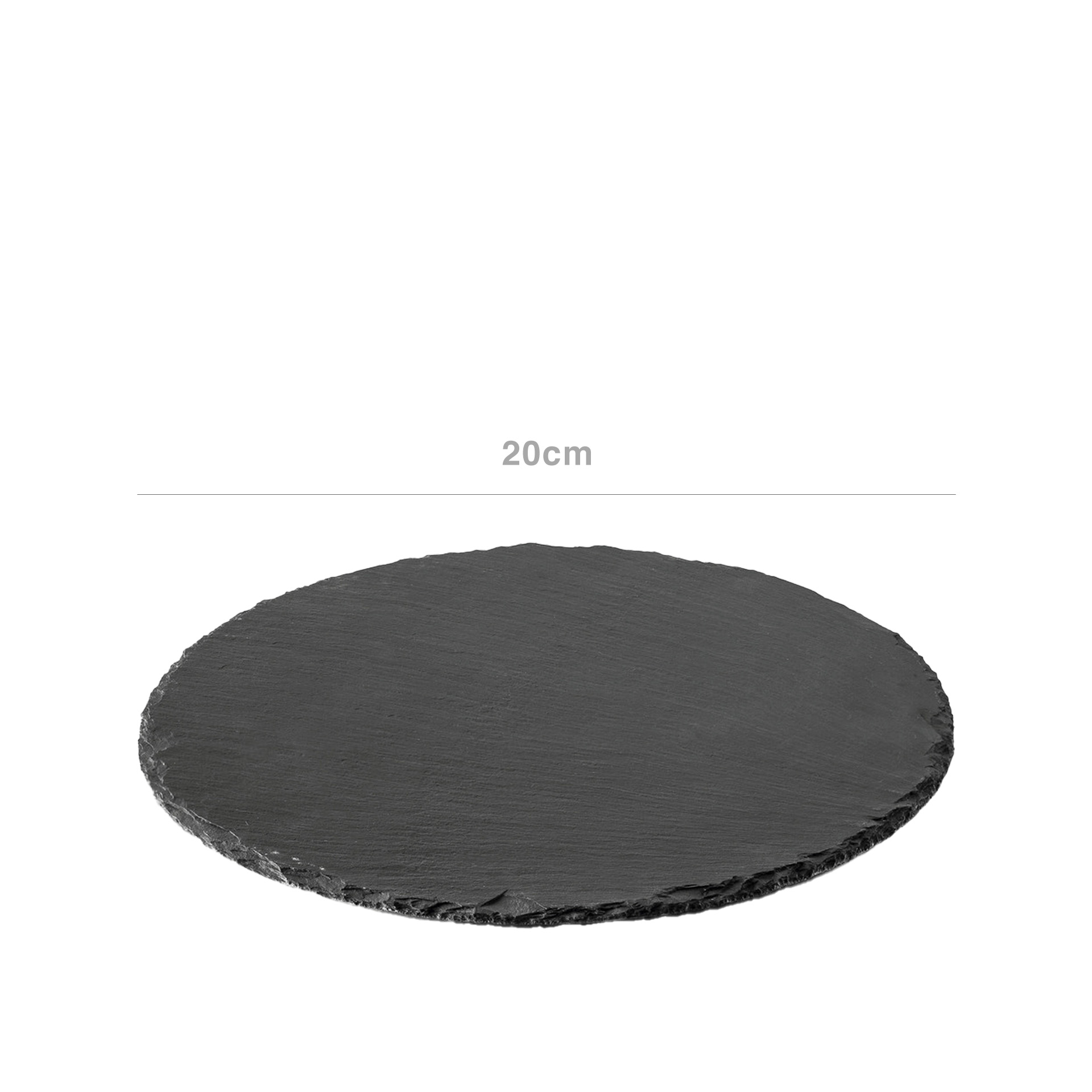 Bandeja Ardósia Redonda Preto 20X0.5cm