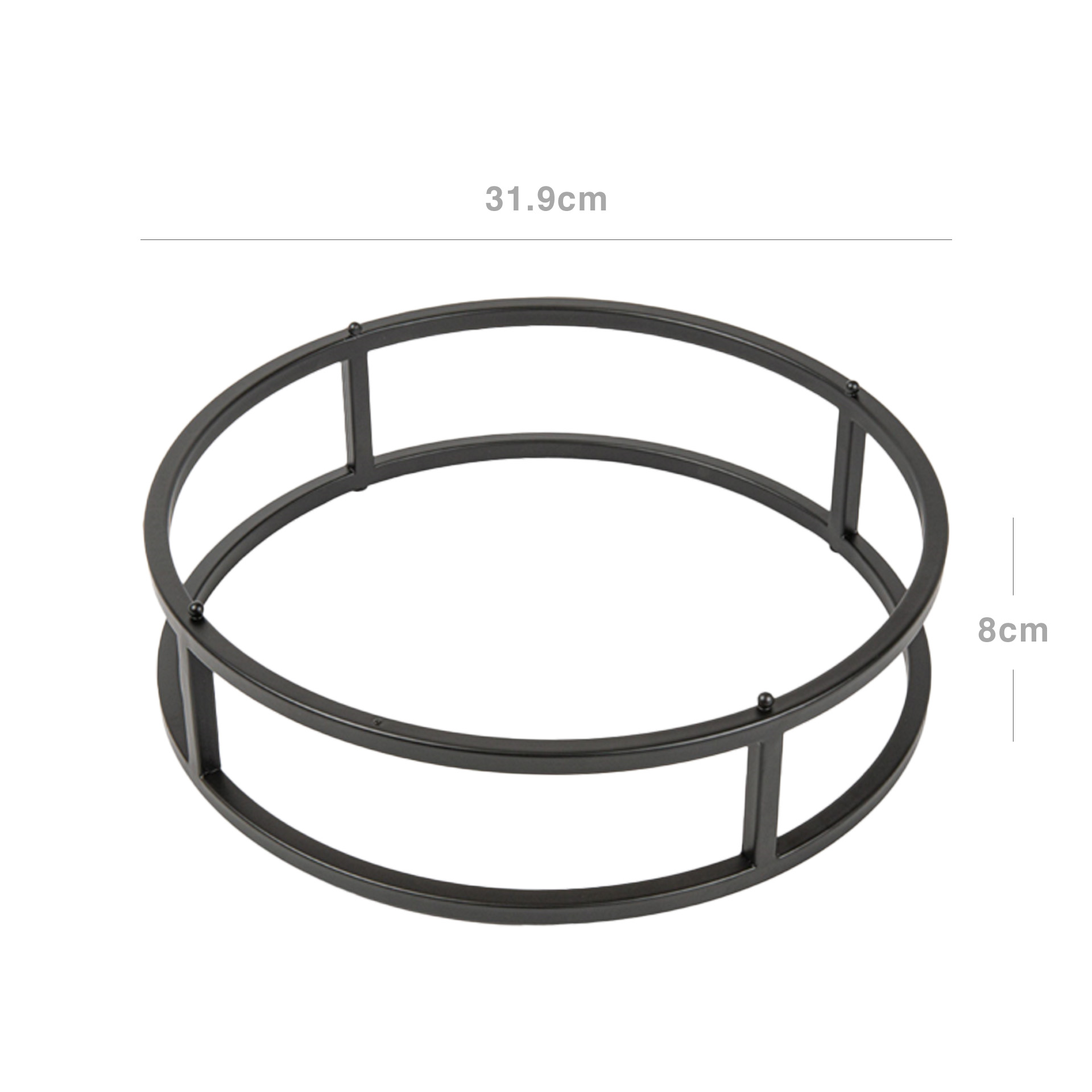 Suporte Buffet Ferro Redondo Preto 31.9X8cm
