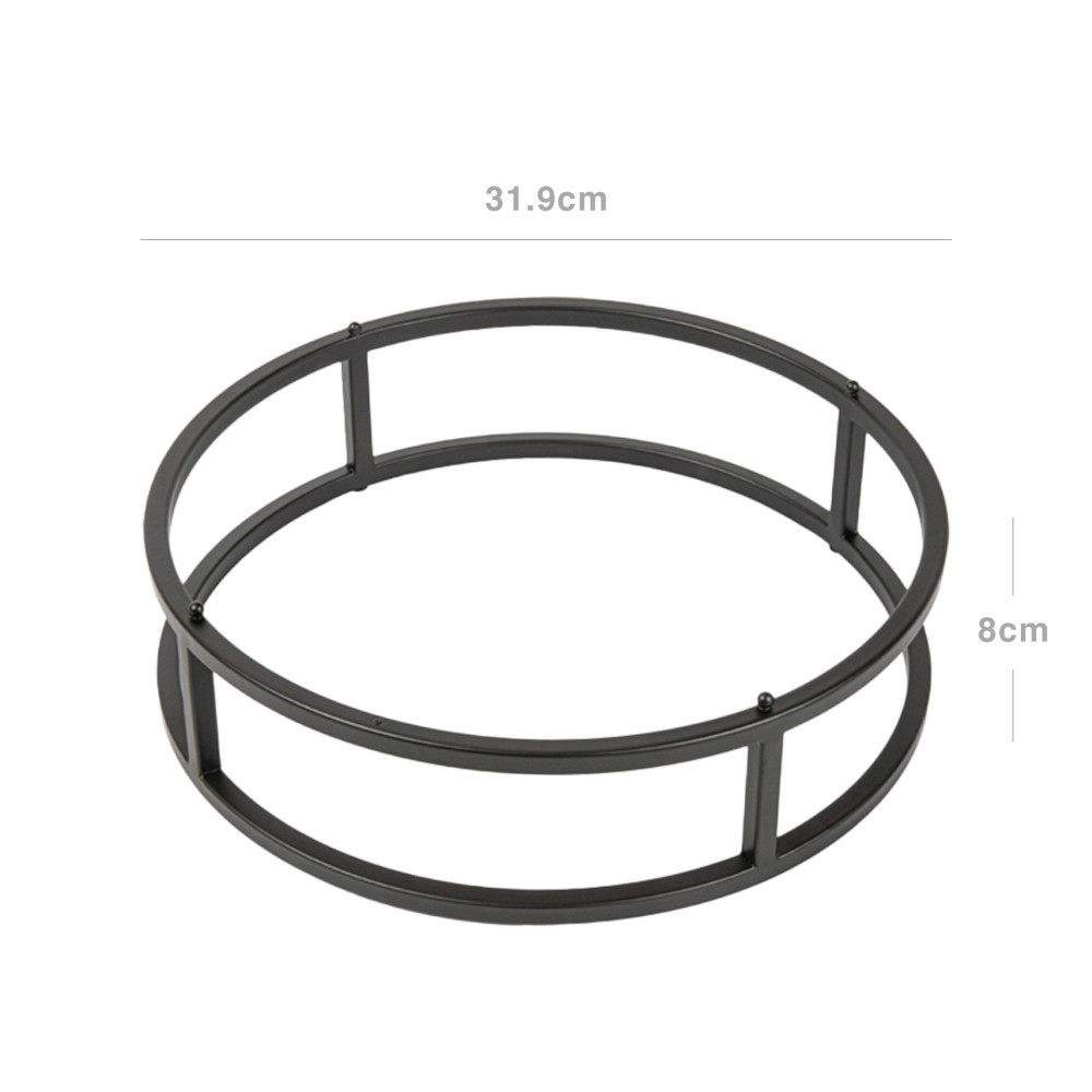 Suporte Buffet Ferro Redondo Preto 31.9X8cm