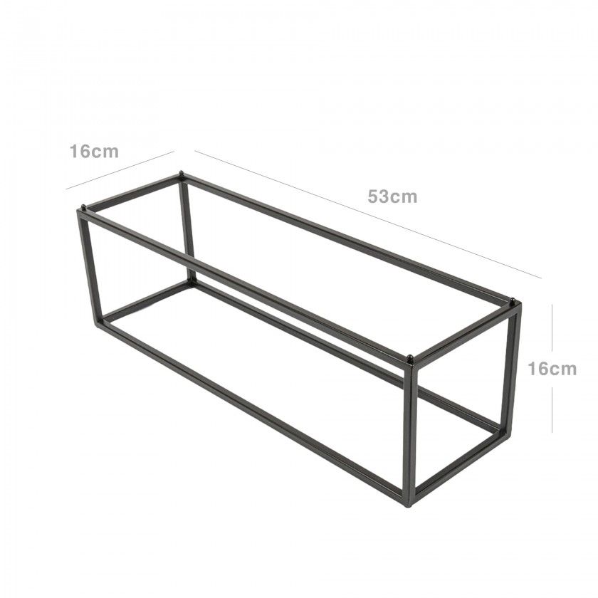 Suporte Buffet Ferro Retangular Preto 53X16.2X16cm