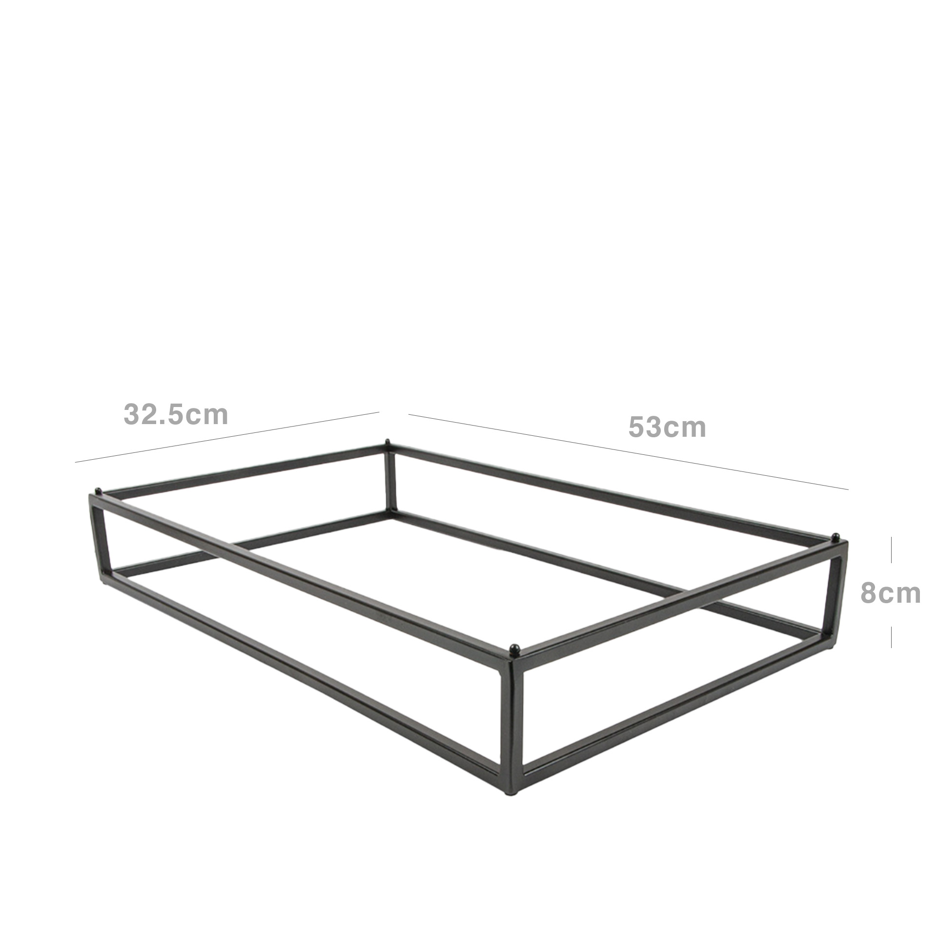 Suporte Buffet Ferro Retangular Preto 53X32.5X8cm