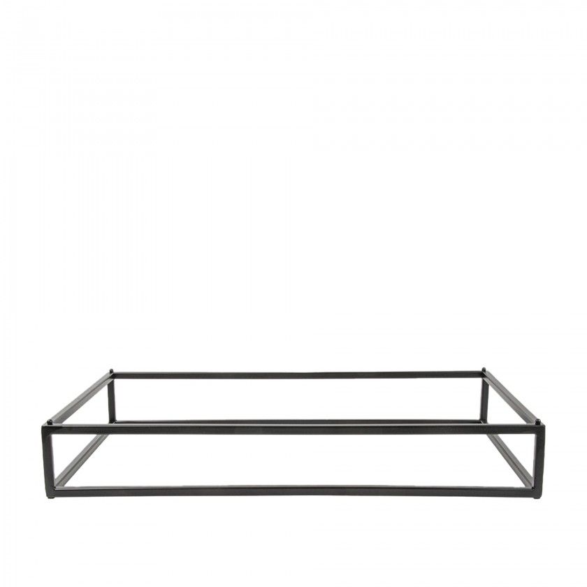 Suporte Buffet Ferro Retangular Preto 53X32.5X8cm