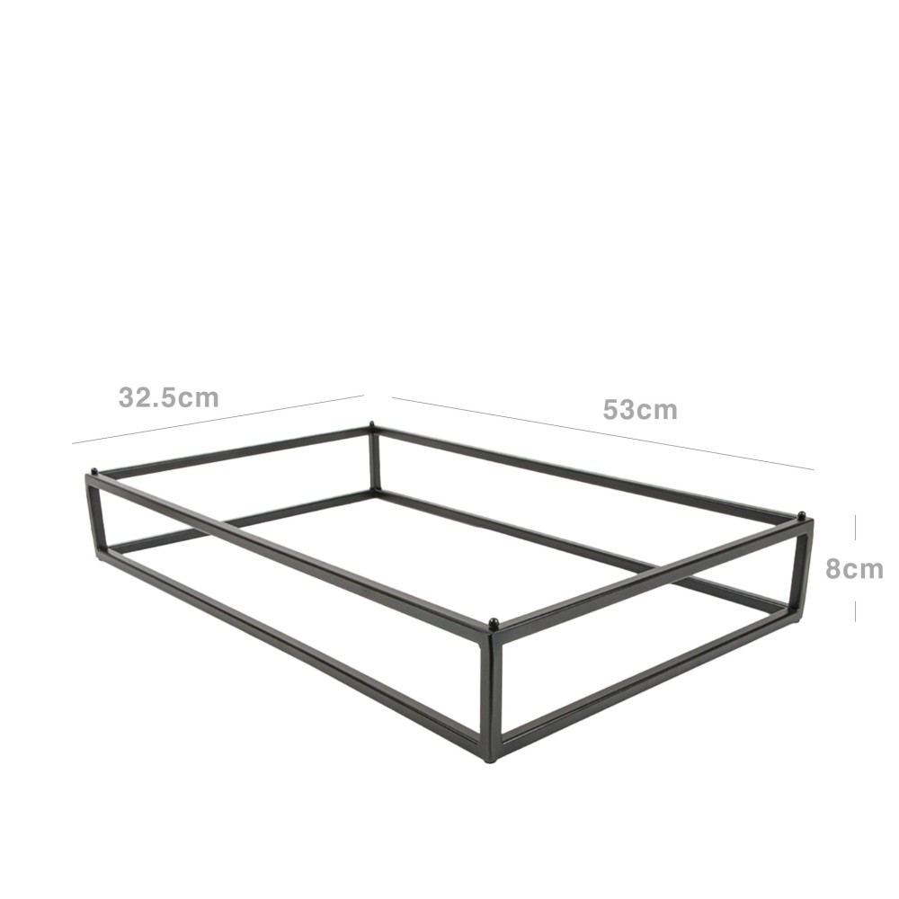 Suporte Buffet Ferro Retangular Preto 53X32.5X8cm